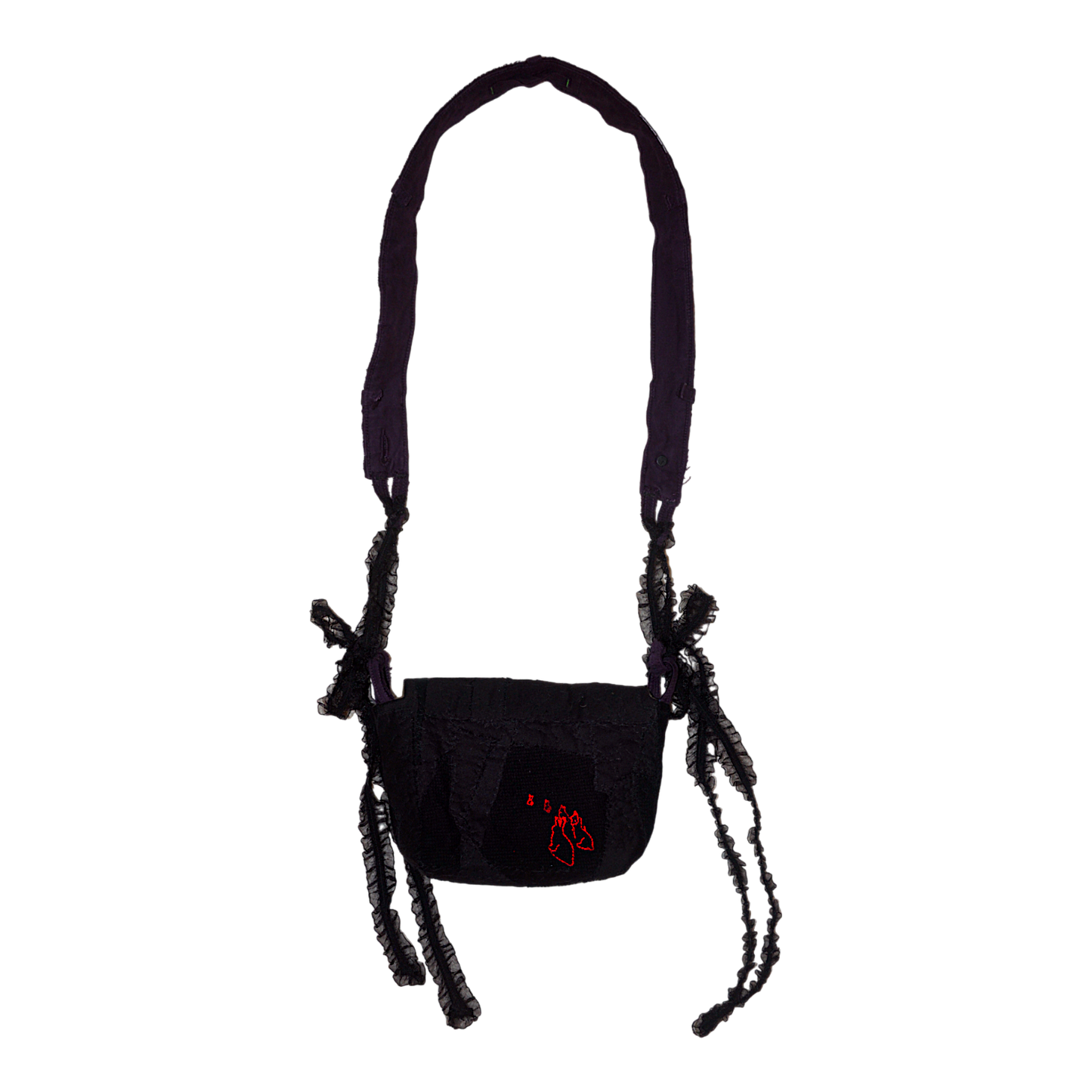 Bunnies Black Patchwork Crossbody