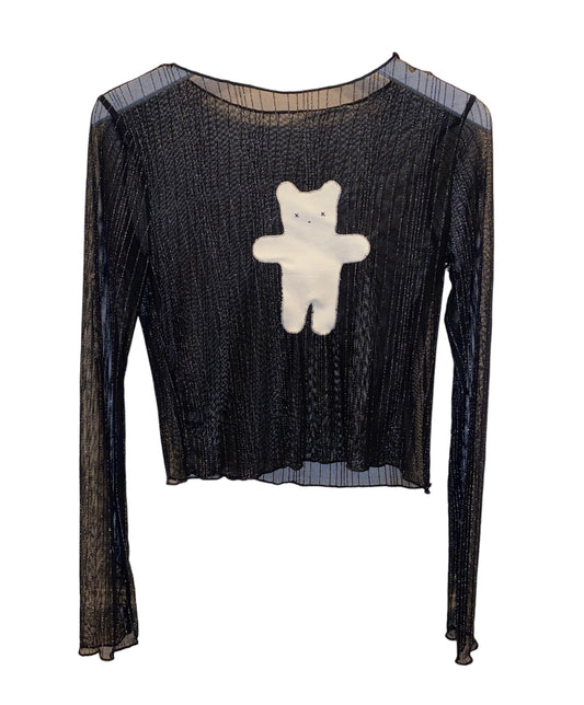 Mesh Bear Top Black Sparkly